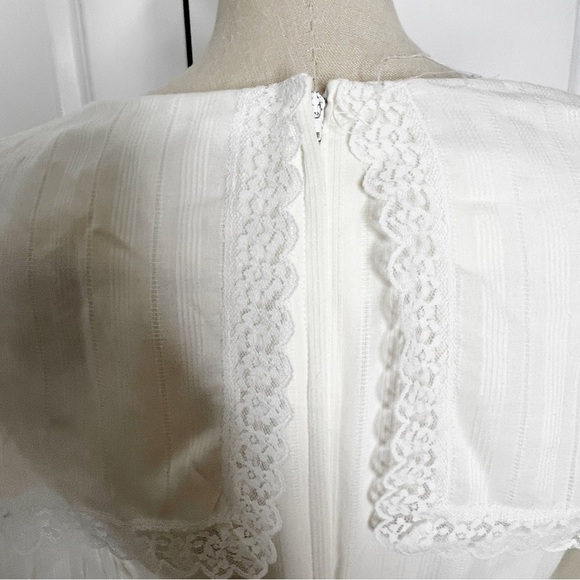 Vintage Gunne Sax Jessica McClintock Boho White Lace Dress Size 13 fits medium - Picture 8 of 11